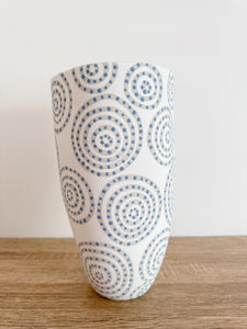 Waterholes Vessel - Tall - White/Soft Blues